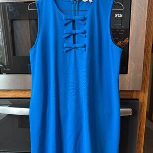 Preston & York Tamara Ponte Sleeveless Shift Dress Blue S